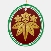 Kamakura Minamoto Mon Japanisch Clan Imitate Gold  Keramik Ornament (Links)