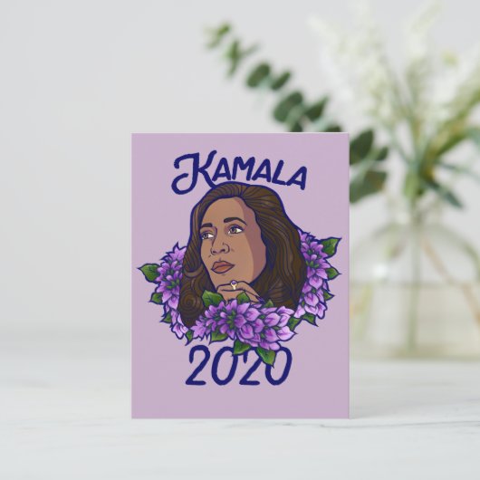 Kamala 2020 Lila Violett Kunst Postkarte (Stehend Vorderseite)