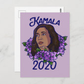 Kamala 2020 Lila Violett Kunst Postkarte (Vorne/Hinten)