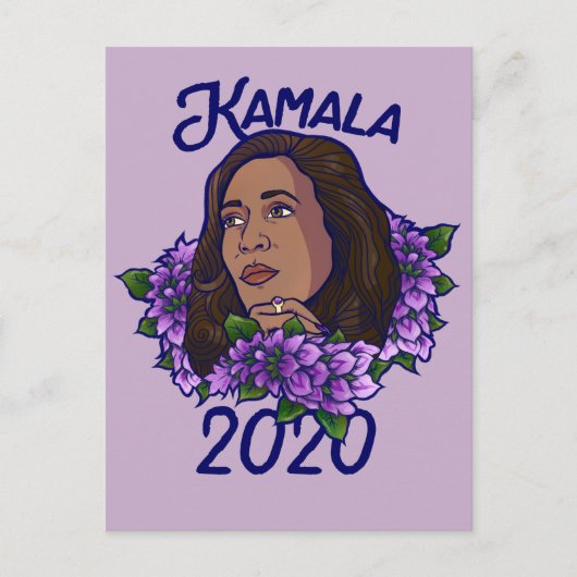 Kamala 2020 Lila Violett Kunst Postkarte (Vorderseite)