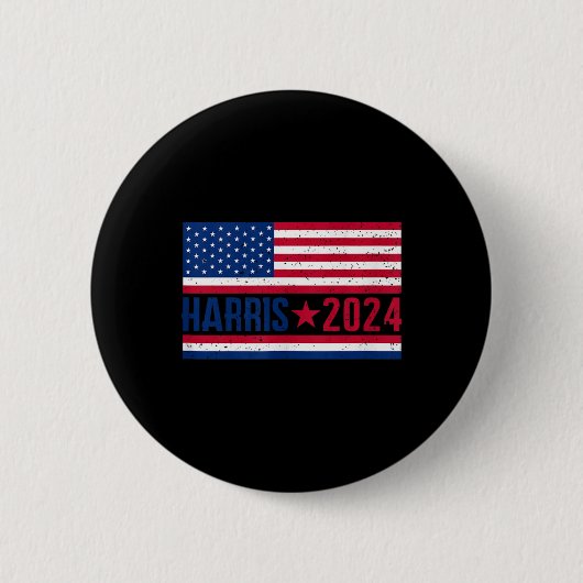 Kamala 2024 Amerikanische Flagge Button (Vorderseite)