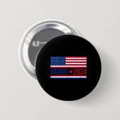 Kamala 2024 Amerikanische Flagge Button (Vorne & Hinten)