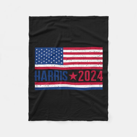 Kamala 2024 Amerikanische Flagge Fleecedecke (Vorderseite)