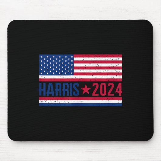 Kamala 2024 Amerikanische Flagge Mousepad (Vorne)