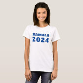 KAMALA 2024: Blauer demokratischer Text T-Shirt (Vorne ganz)
