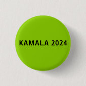 kamala 2024 einfache, moderne Textzeichengrün Button (Vorderseite)