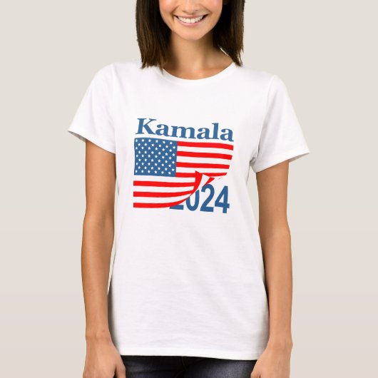 Kamala 2024 Flag Reveal Harris Präsident T-Shirt (Vorderseite)
