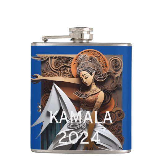 Kamala 2024 für Präsident Thunder_Cove Flachmann (Vorderseite)