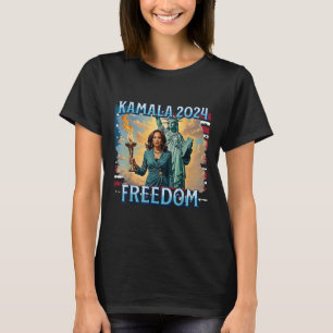 Kamala 2024 für Präsidentin Wahlkampf Lady Liberty T-Shirt