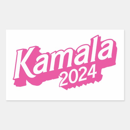 Kamala 2024 Pink farbenfroh Rechteckiger Aufkleber (Vorderseite)
