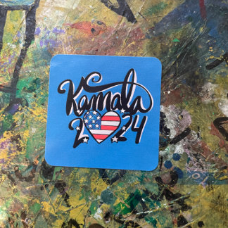 Kamala 2024 quadratischer aufkleber