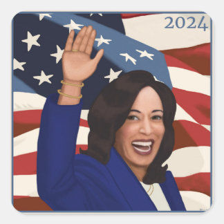 Kamala 2024 quadratischer aufkleber