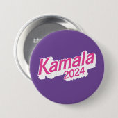 Kamala 2024 Rosa und Lila farbenfroh Button (Vorne & Hinten)