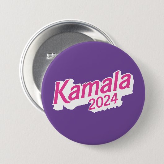 Kamala 2024 Rosa und Lila farbenfroh Button (Vorne & Hinten)