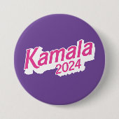 Kamala 2024 Rosa und Lila farbenfroh Button (Vorderseite)