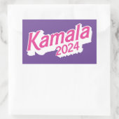 Kamala 2024 Rosa und Lila farbenfroh Rechteckiger Aufkleber (Tasche)