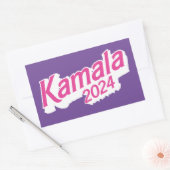 Kamala 2024 Rosa und Lila farbenfroh Rechteckiger Aufkleber (Umschlag)