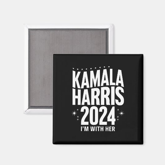 Kamala 2024 Support Ich bin mit ihrer Kamala Harri Magnet (Vorderseite/Rückseite)