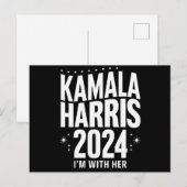 Kamala 2024 Support Ich bin mit ihrer Kamala Harri Postkarte (Vorne/Hinten)