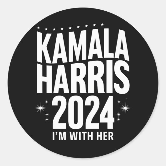 Kamala 2024 Support Ich bin mit ihrer Kamala Harri Runder Aufkleber (Vorderseite)
