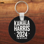 Kamala 2024 Support Ich bin mit ihrer Kamala Harri Schlüsselanhänger (Vorderseite)