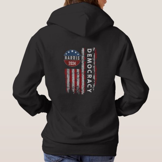 Kamala 2024 US-Flagge Demokratischer Präsident Hoodie (Rückseite)