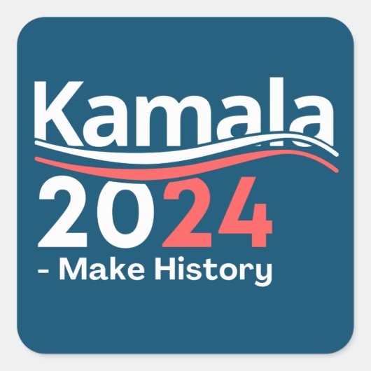 Kamala 2024, Vizepräsident Kamala Harris Button Quadratischer Aufkleber (Vorderseite)