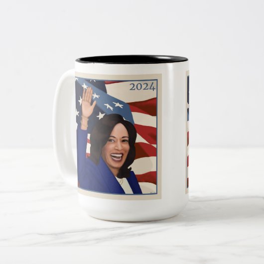 Kamala 2024 zweifarbige tasse (Vorderseite Links)