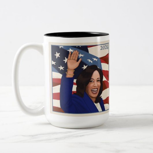 Kamala 2024 zweifarbige tasse (Links)