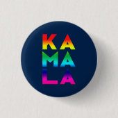 kamala 3 Silben Regenbogenart Typografie Marine Button (Vorderseite)