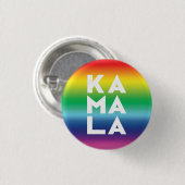 Kamala 3 Silben Regenbogengradienten Gay Pride Button (Vorne & Hinten)