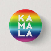 Kamala 3 Silben Regenbogengradienten Gay Pride Button (Vorderseite)