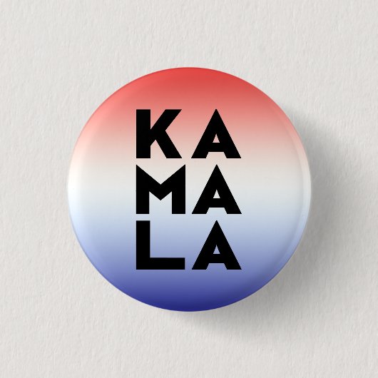 Kamala 3 Silben rot-weiße Farbfarben mit blauem Fa Button (Vorderseite)