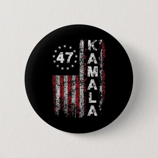 Kamala 47 Kamala47 Präsident USA Flagge 2024 Button (Vorderseite)