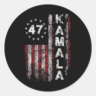Kamala 47 Kamala47 Präsident USA Flagge 2024 Runder Aufkleber