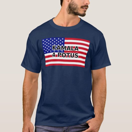 KAMALA 4 POTUS - Amerikanische Flagge T-Shirt (Vorderseite)