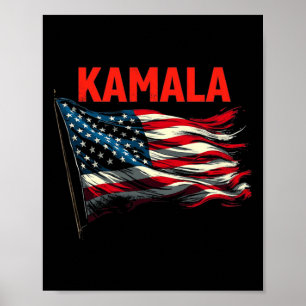 Kamala American Flag Poster