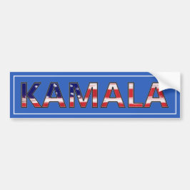 Kamala auf blau mit Flag-Autoaufkleber Autoaufkleber