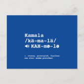 Kamala Aussprache Definition Phonetik blau Postkarte (Vorderseite)