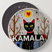 Kamala Black Cat Herz Kamala Button (Vorne & Hinten)