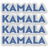 Kamala Blau moderne, fette Typografie vier Aufkleb Aufkleber (Vorderseite)