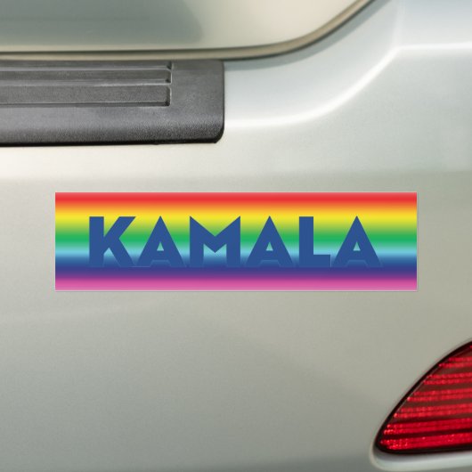Kamala Blauer Typografie Regenbogengradientenstolz Autoaufkleber (Auf Auto)