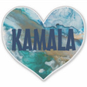 Kamala Blue Alcohol Ink Heart Aufkleber (Vorderseite)