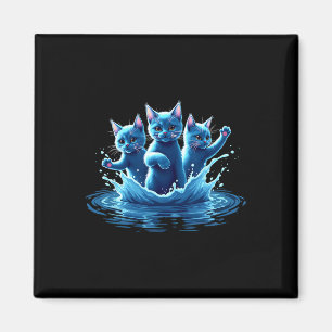 Kamala Blue Cats Wave - Niedlich für Katzenbesitze Magnet