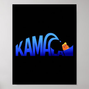 Kamala Blue Wave über Trump Harris für Präsident 1 Poster