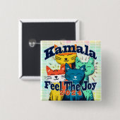 Kamala Brings Joy Political Button (Vorne & Hinten)