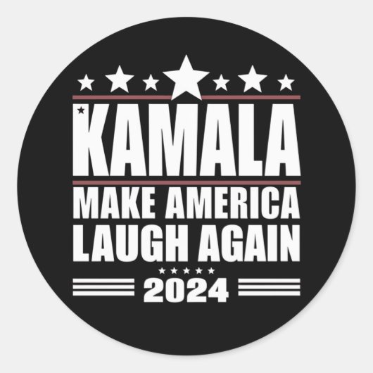 Kamala bringt Amerika wieder zum Lachen über die a Runder Aufkleber (Vorderseite)