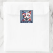 Kamala Cat 2024 US-Wahl Demokrat Quadratischer Aufkleber (Tasche)