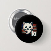 Kamala Cat US-Flagge Politische Katze Premium Button (Vorne & Hinten)