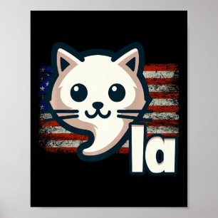 Kamala Cat US-Flagge Politische Katze Premium Poster